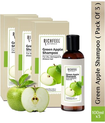 Richfeel Green Apple Shampoo 100 Ml Pack of 3