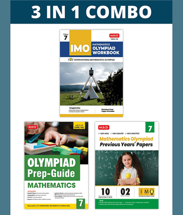 MTG International Mathematics Olympiad (IMO) Workbook, Prep-Guide & Previous Years Papers (PYQs) with Mock Test Paper Class 7 - SOF Olympiad Books For 2024-25 Exam (Set of 3 Books)