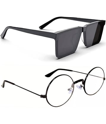 Elligator Multicolor Rectangular Sunglasses ( Pack of 2 )