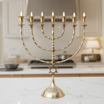 Brass Decorative Candle Stand, Height : 18.2 Inch (MRMAS235 F)