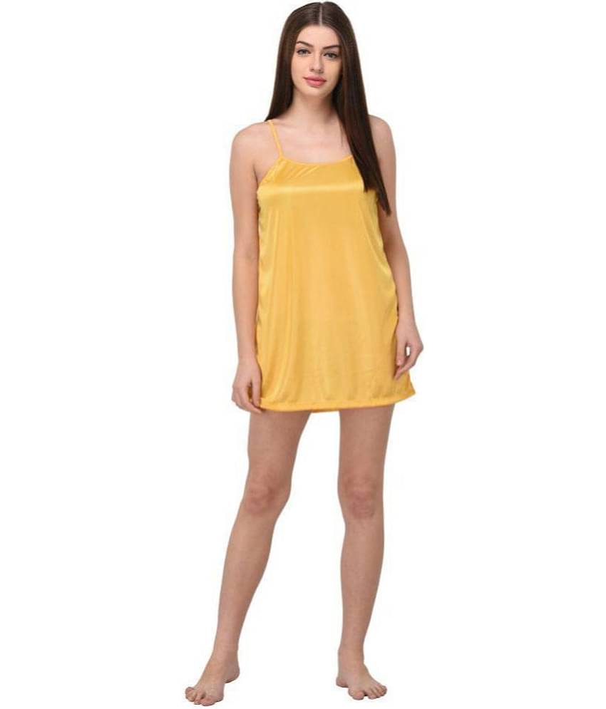 You Forever Satin Nighty & Night Gowns - Yellow