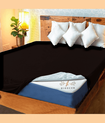 HIDECOR - Cotton Terry Water Proof Double King Size Mattress Protector - 198 cm (78") x 183 cm (72") - Brown
