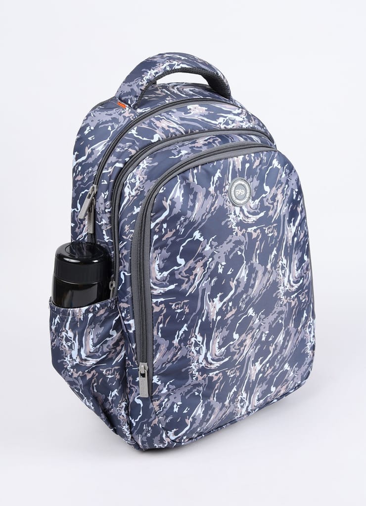 PB Pearlbags Archer 22L printed Laptop Backpack , 3 Compartments, Bottle Holder, Organizer, Premium Fabric, Water Resistant Anti Theft , School & College Bag for Boys and Girls, Office & Travel Bag for Men and Women