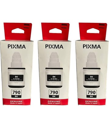 TEQUO For Gi-790 G2002 Black Pack of 3 Cartridge for GI-790 INK Printers G1000,G1010,G1100,G2000,G2002,G2010,G2012,G2100,G3000,G3010,G3012,G3100