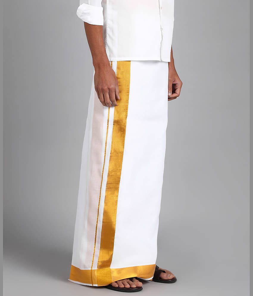 Shyam Handloom Cotton Men's Dhoti White ( Pack of 1 )