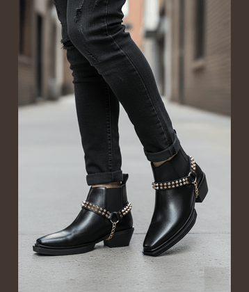 JK Port Black Men's Chelsea Boots