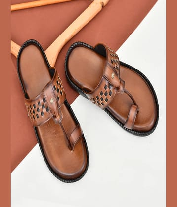 ZIRSQ Tan Men's Kolhapuris