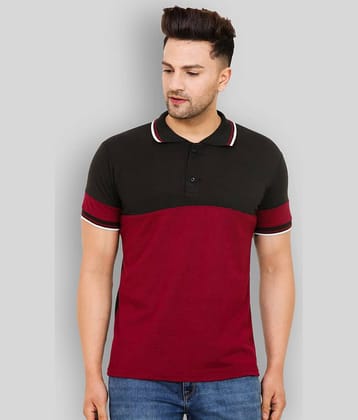Leotude Pack of 1 Cotton Blend Regular Fit Colorblock Half Sleeves Men's Polo T Shirt ( Multicolor )