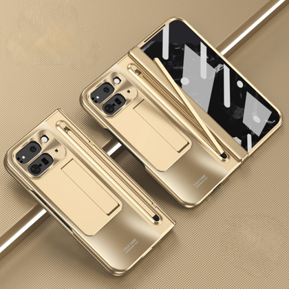 Gold Electroplated Premium Luxury Cover (with Stylus and Front Glass)-Google Pixel 9 Pro Fold