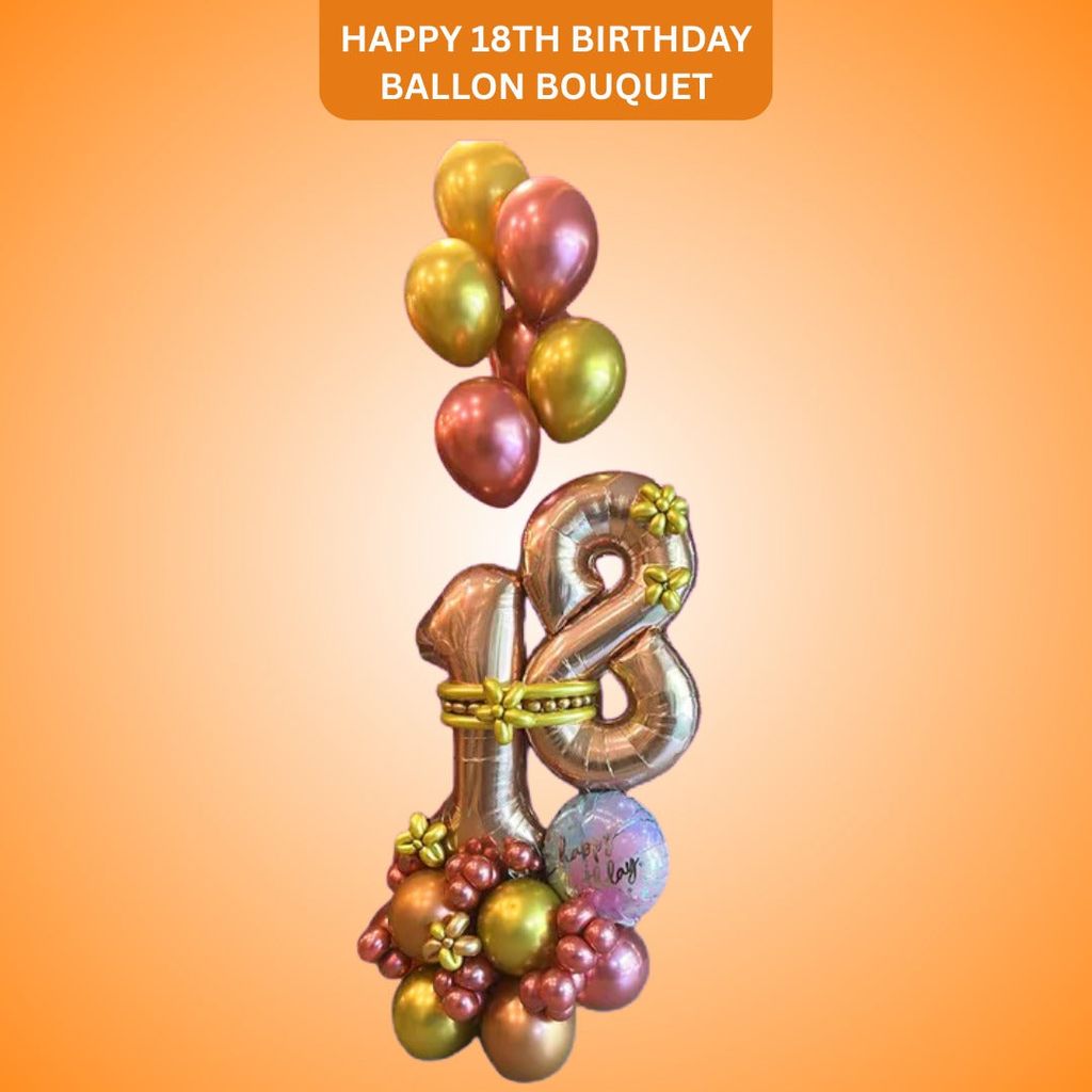 Happy 18th Birthday Balloon Bouquet - Flowers | Buy online on ZillyBuy