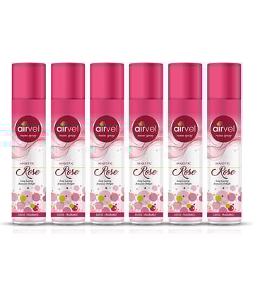 Airvel Rose Fragrance Room Spray Air Freshener for Home, Bathroom and Car 217ml ( Pack of 6 )