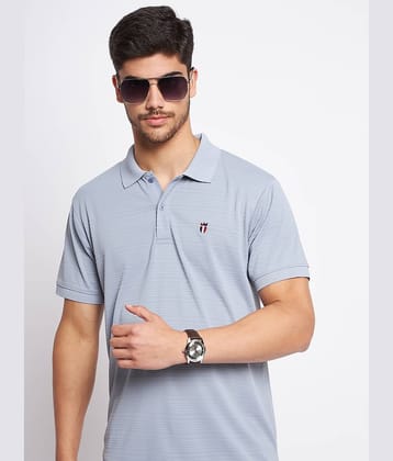 MXN Pack of 1 Cotton Regular Fit Striped Half Sleeves Men's Polo T Shirt ( Blue )
