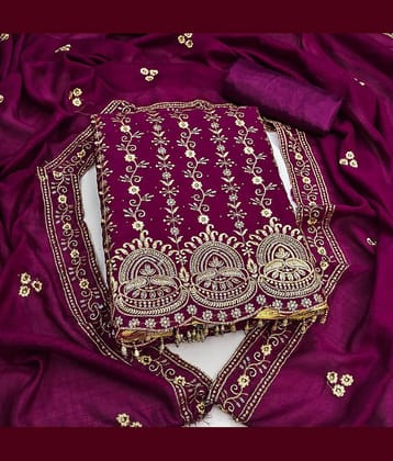 Rangtulika Ethnics Women's Silk Unstitched Salwar Suit