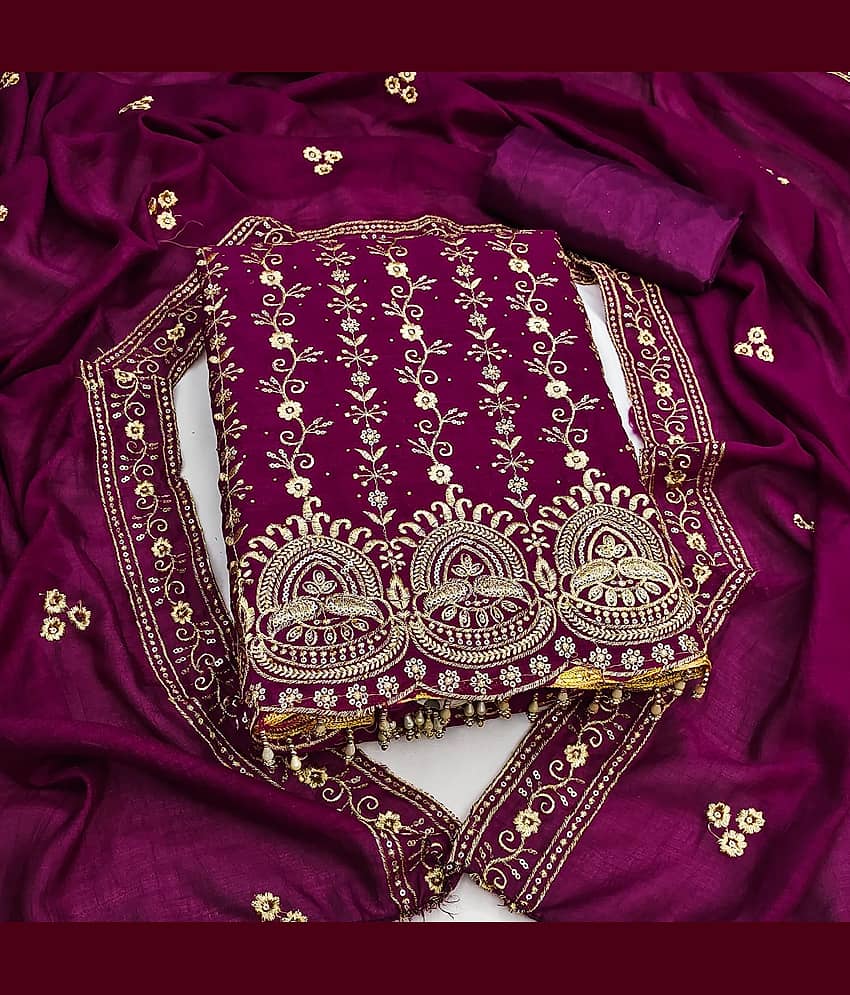 Rangtulika Ethnics Women's Silk Unstitched Salwar Suit