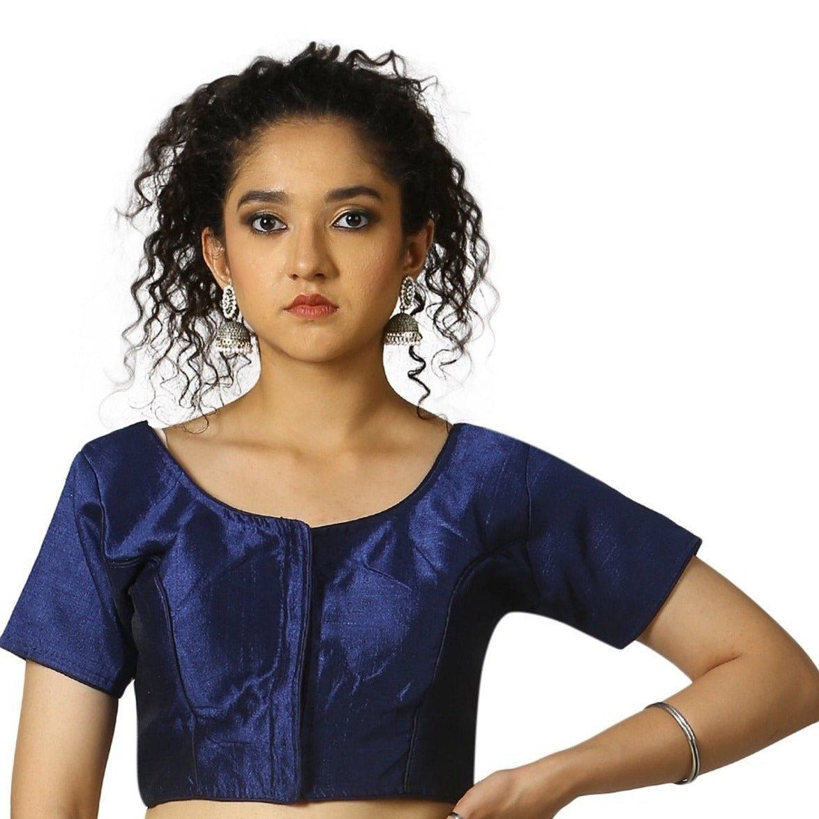 TheHangr Dark Blue Fantom Silk Blouse - 32