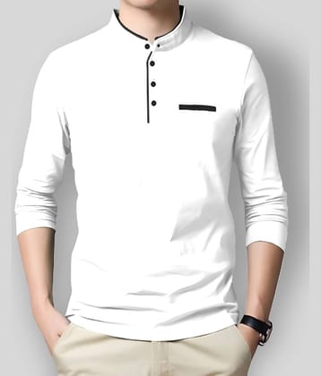 AUSK Pack of 1 Cotton Blend Regular Fit Men's T-Shirt ( White )