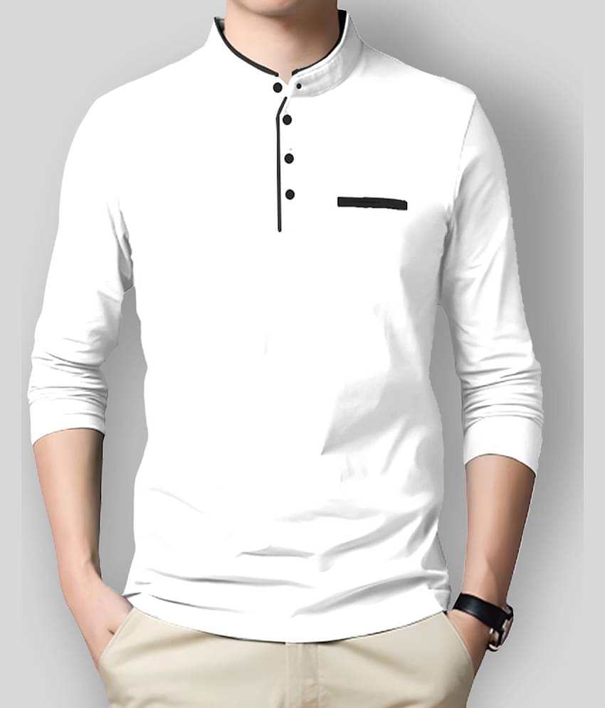 AUSK Pack of 1 Cotton Blend Regular Fit Men's T-Shirt ( White )