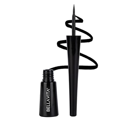 BELLAVITA Intense Drama Waterproof Smudge Proof Eyeliner 3.5ml, Black, Matte Finish, Fast-Drying, Felt Tip Applicator, Enriched with Biotin BELLAVITA Intense Drama Waterproof Smudge Proof Eyeliner 3.5ml, Black, Matte Finish, Fast-Drying, Felt Tip Applica