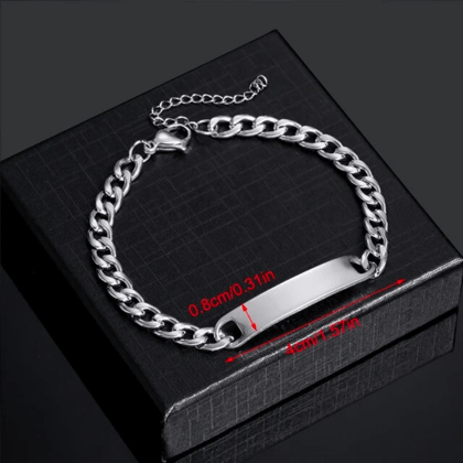 Personalised Chain Bracelet-(Silver)