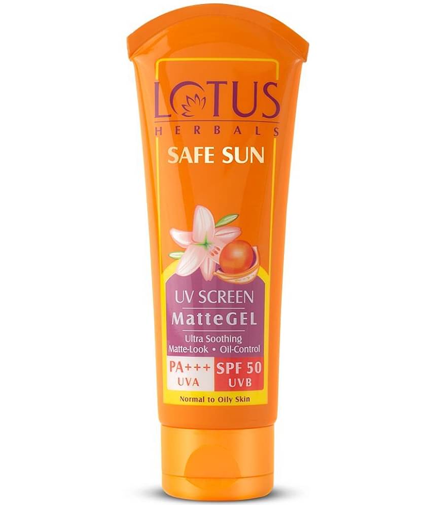 Lotus Herbals Safe Sun Uv Screen Mattegel Spf 50, Mattegel, No White Cast, Pa+++ ,100G