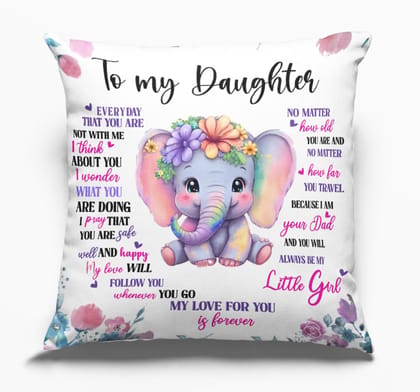 Arni Arts Love You Forever Elephant Cushion Cover 16x16 Inch