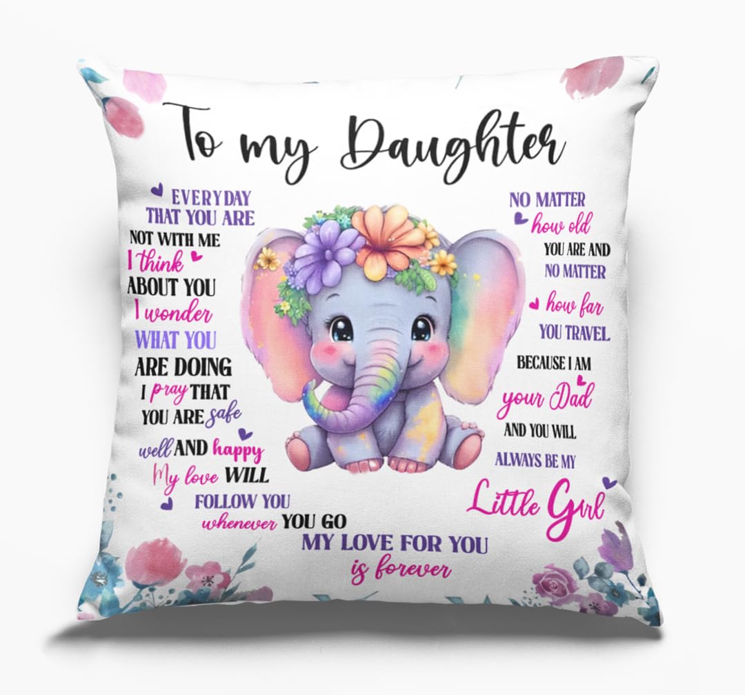 Arni Arts Love You Forever Elephant Cushion Cover 16x16 Inch