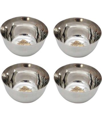 A & H ENTERPRISES - Heavy Sabzi Bowl /Katori LASER Stainless Steel Cereal Bowl 200 mL ( Set of 4 )
