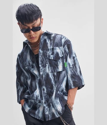 Highlander Polyester Oversized Fit Printed 3/4th Sleeves Men's Casual Shirt - Multicolor ( Pack of 1 )