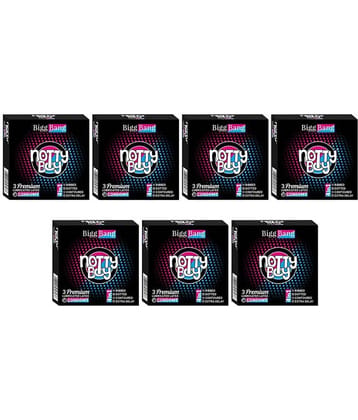NottyBoy 4IN1 Dots Ribs Contour Extra Delay Condoms - Set of 7, 21 Pcs
