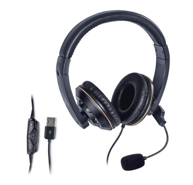 FINGERS USB-Tonic H9 Wired On-Ear Headset with Adjustable Mic
