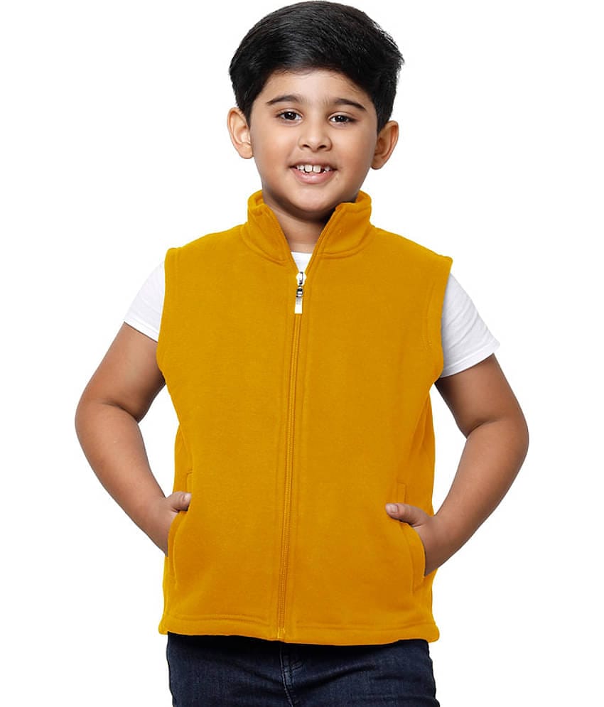 IndiWeaves Boys Fleece Down Jacket ( Yellow , Pack of 1 )