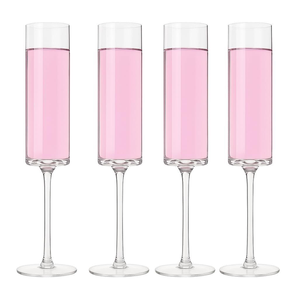 Cylinder Wine Glasses | Luxury Wine Glassware | Wide Mouth| Designer Wine Glasses | Unique | Crystal Wine Glass Set | Luxury Wine Glass Gift Pack (160 ml)