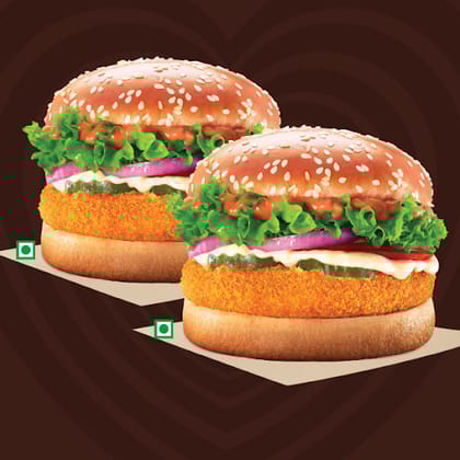 2 Extra Crunchy Veg Whopper Deluxe(Reg. Size Bun),
