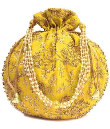 Raj Yellow Silk Potli