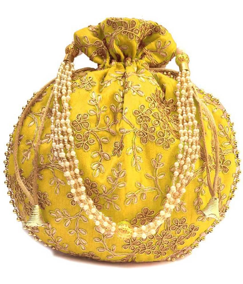 Raj Yellow Silk Potli