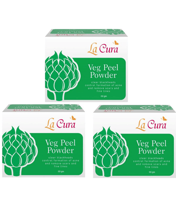 La Cura Veg Peel Powder Scrub & Exfoliators 60 gm Pack of 3
