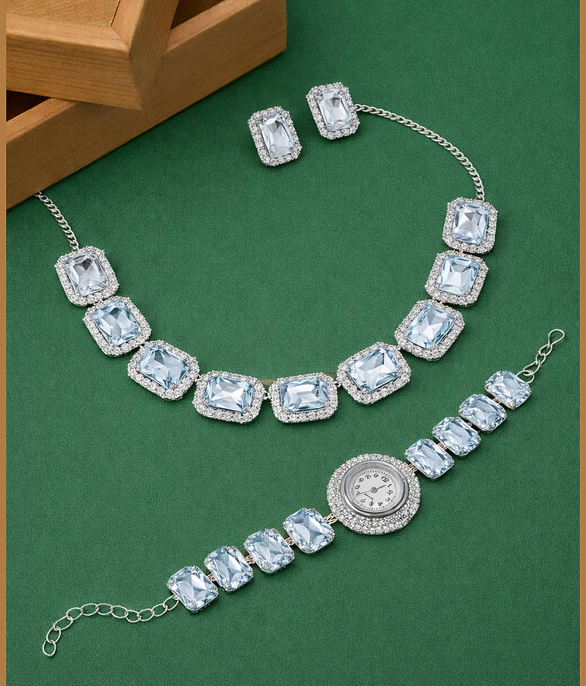 shankhraj mall White Metal Necklace Set ( Pack of 2 )