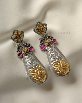 Gold Polish Silver Earrings CHE1729