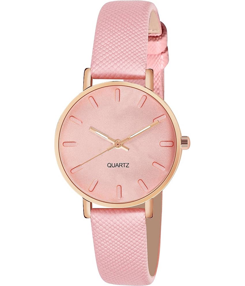 Cosmic - Pink Leather Analog Womens Watch