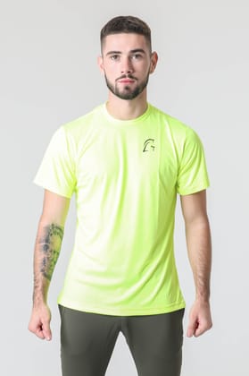 Kryjer X NTC Essential Range Half T-Shirt - Neon Yellow-XS