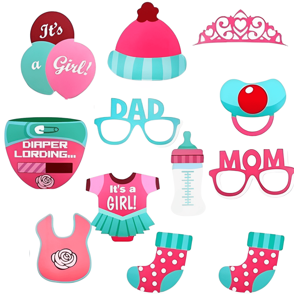 Its a Girl Photo Props-Pack of 12 - Party and Festive Needs | Buy online on ZillyBuy