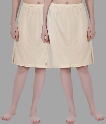 AIMLY Beige Cotton Women's Straight Skirt ( Pack of 2 )