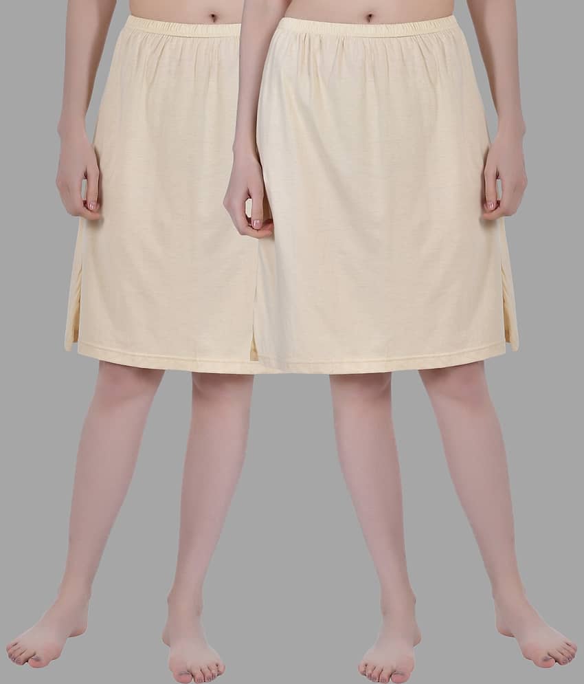 AIMLY Beige Cotton Women's Straight Skirt ( Pack of 2 )