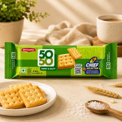 50-50 Sweet & Salty Biscuits 62.8 g - Britannia 50-50 Sweet & Salty Biscuits 62.8 g