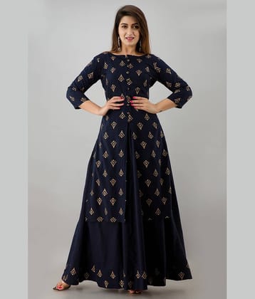FabbibaPrints - Multicoloured Straight Cotton Blend Women's Stitched Salwar Suit ( Pack of 1 )