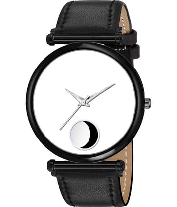 AQUA BLISS Black Leather Analog Men's Watch