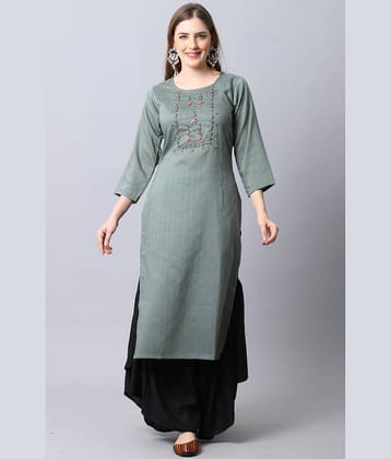 Rajnandini - Grey Rayon Women's A-line Kurti ( Pack of 1 )
