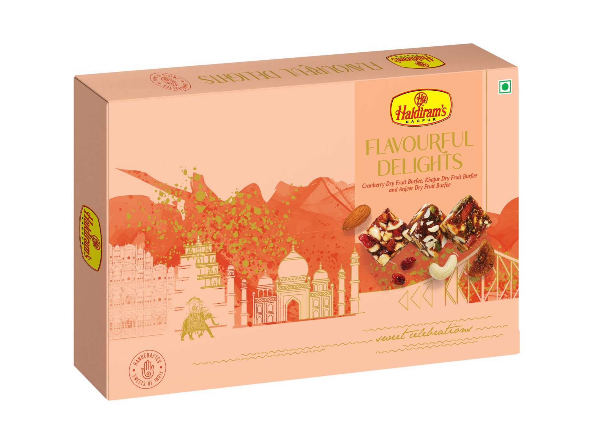 Haldiram's Flavourful Delights (Assorted Dry Fruits Burfee) Packed Sweets - 500 Gm - Pack of 2