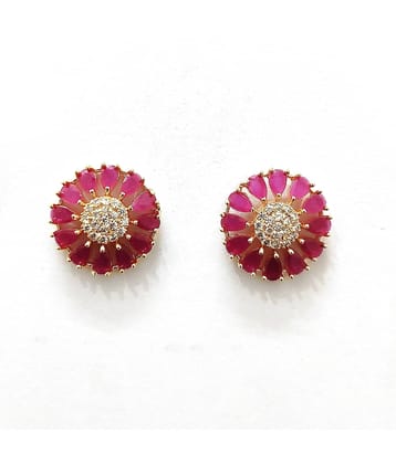 Jewels Corner - Red Stud Earrings ( Pack of 1 )