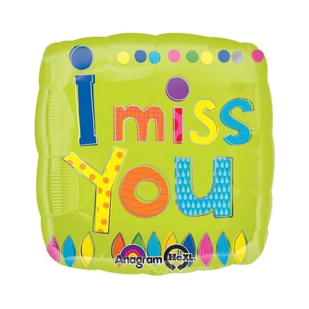 I Miss You Square Balloon 18" S40 - Party and Festive Needs | Buy online on ZillyBuy